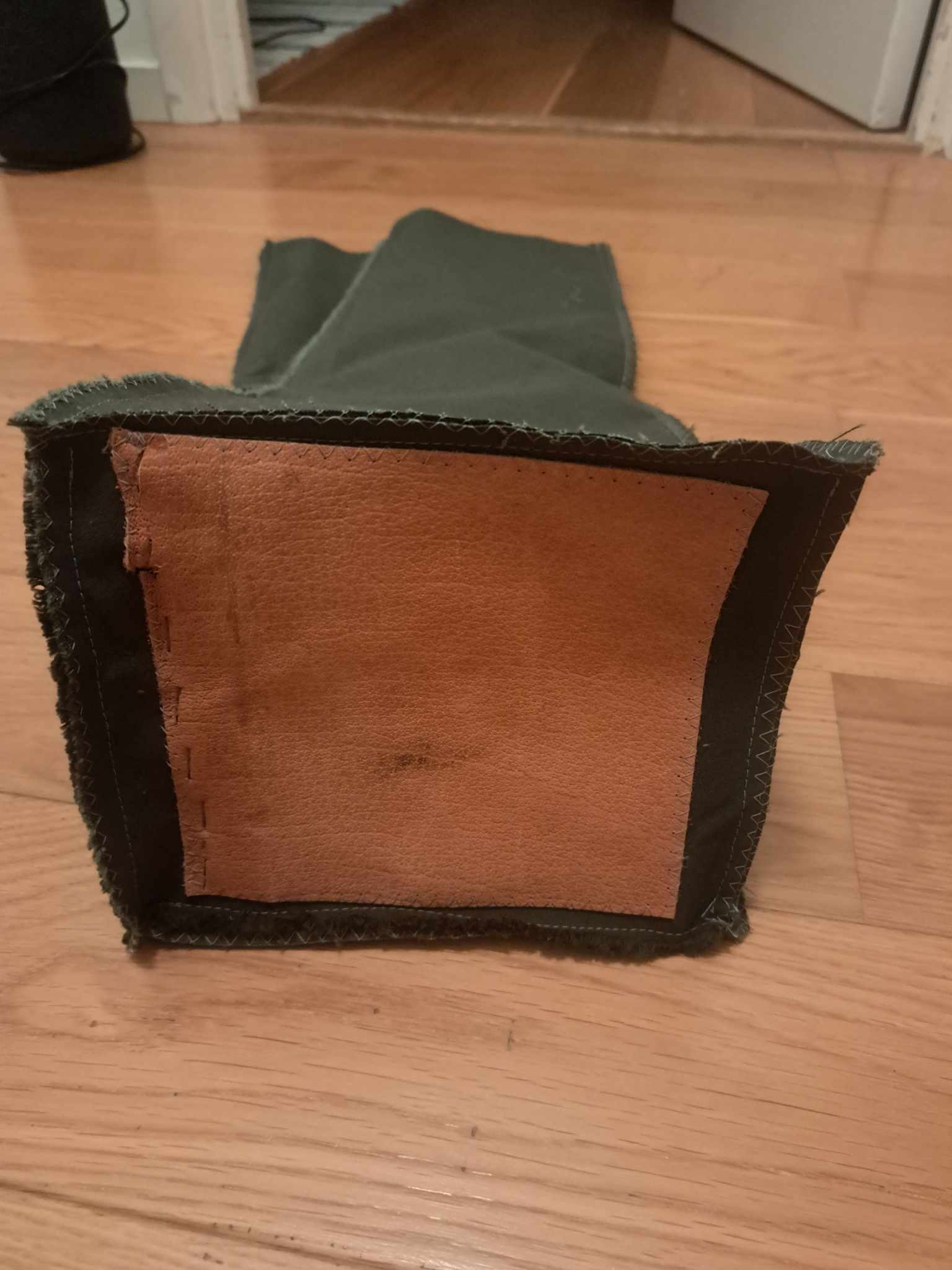 Bottom in place (inside out)