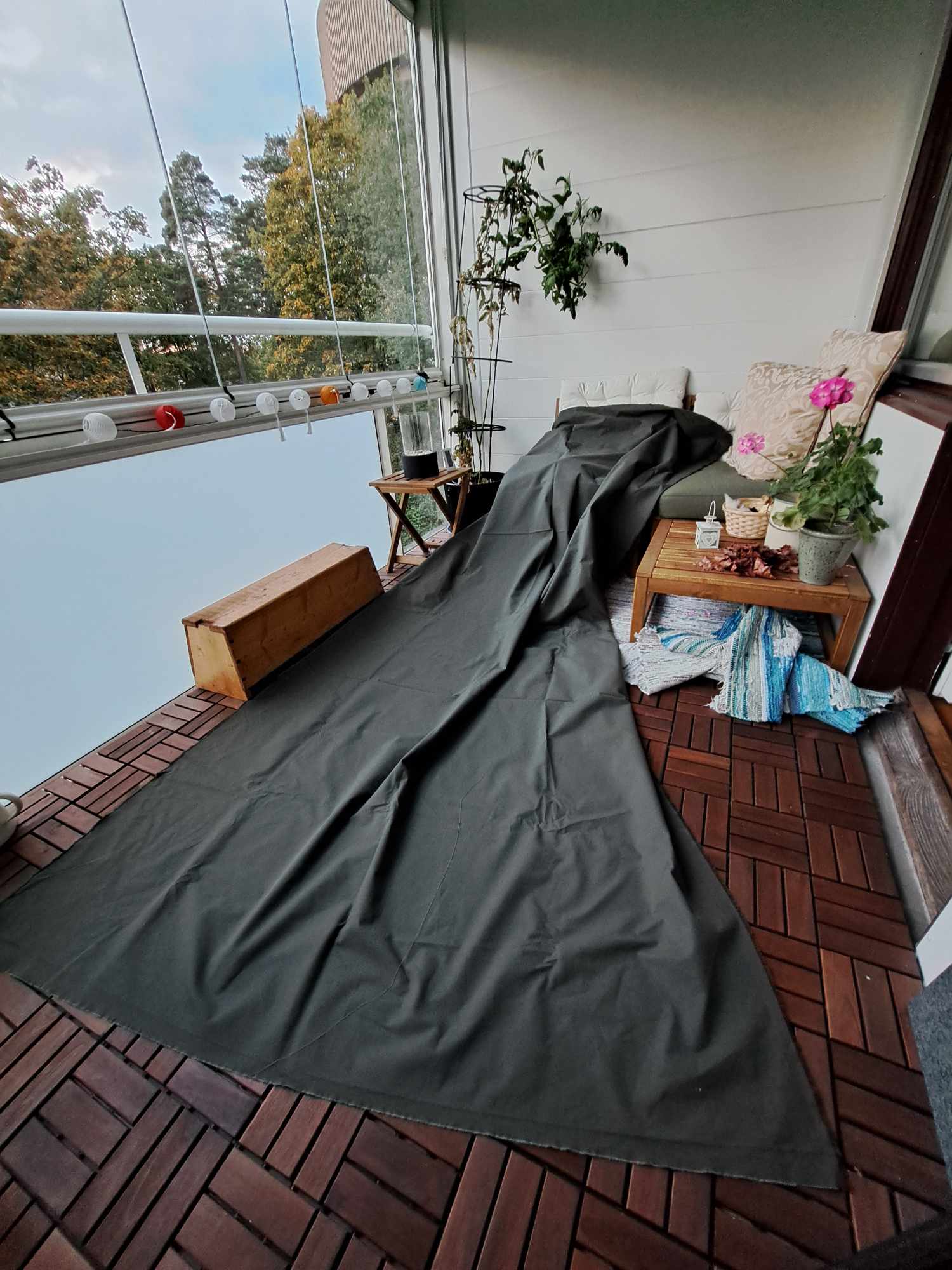 Received fabric laid out