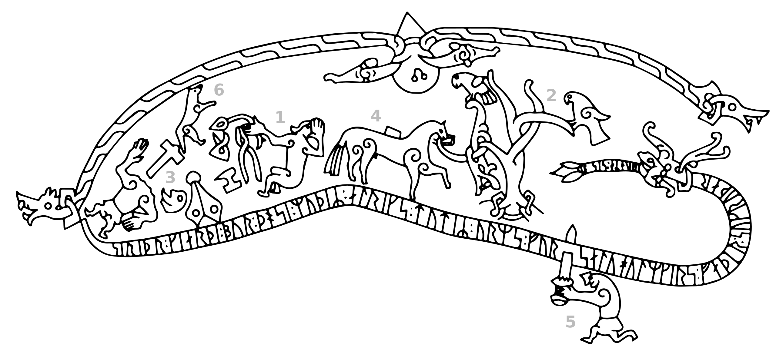 Wikipedia picture of the Sigurdsristningen. Bellows to the left.
