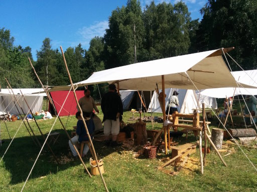 Skärmtak över snickeriverkstad, Detalj