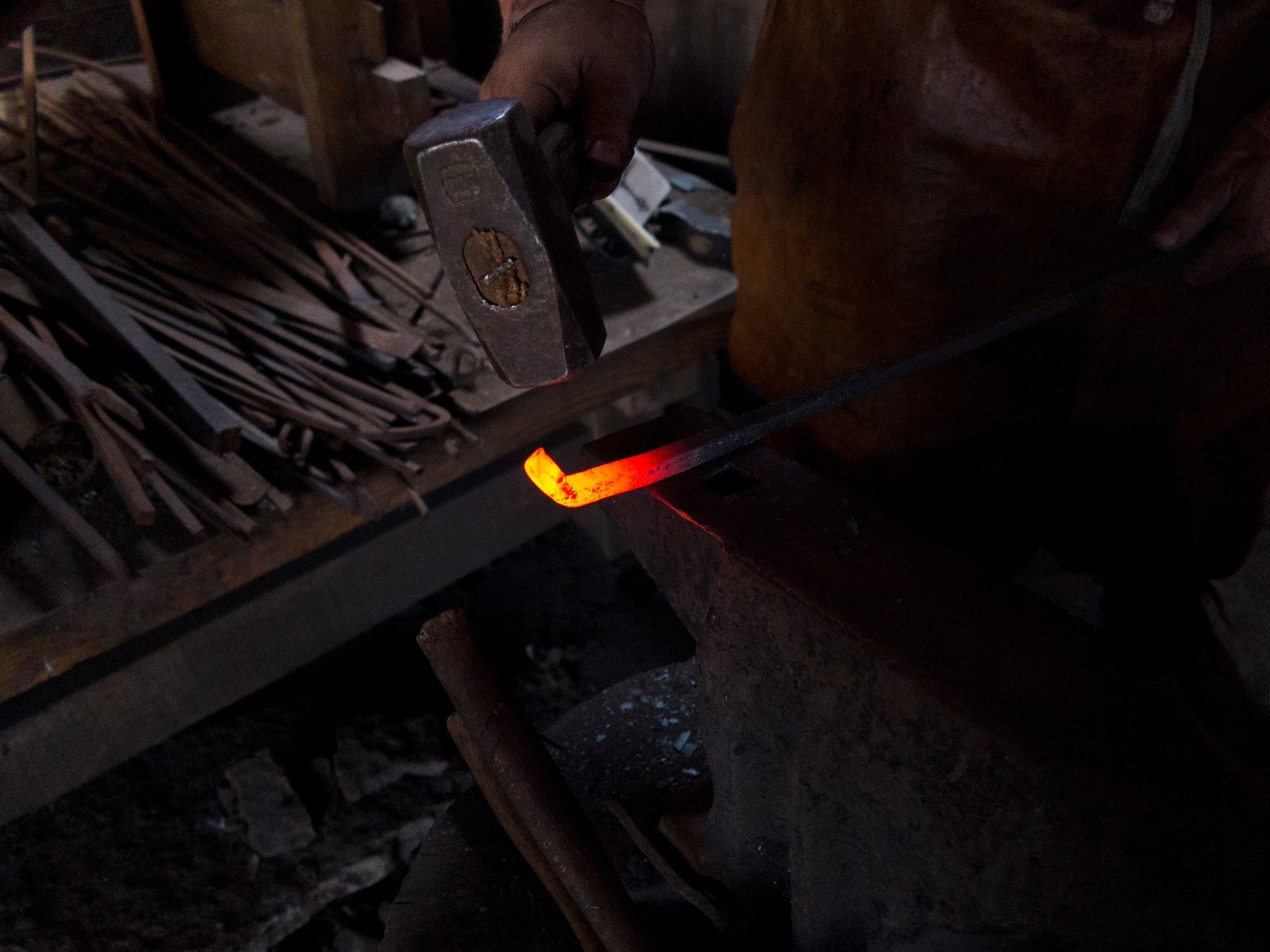 Turn it over and hammer it down towards the anvil
